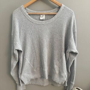 Aerie offline grey waffle LS
